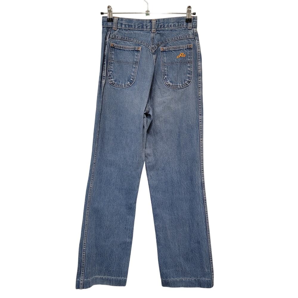 70s Vintage High Waist Wide Leg Chic Jeans 24 - Picture 5 of 11